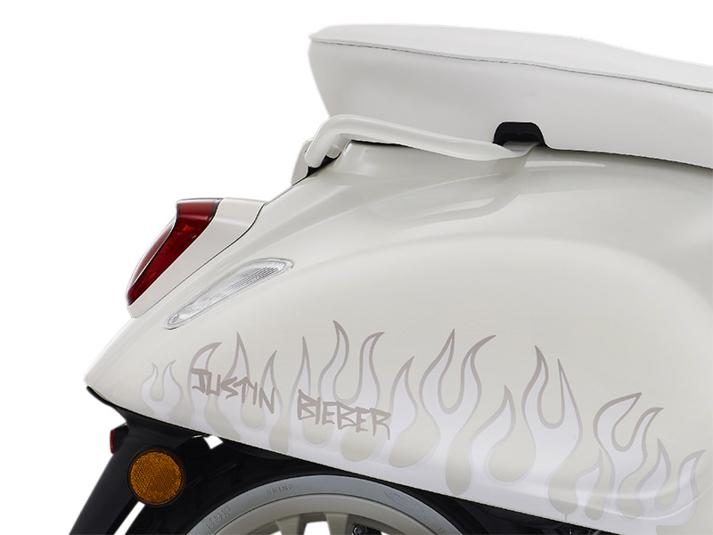 Check out Justin Bieber's flamey special edition Vespa